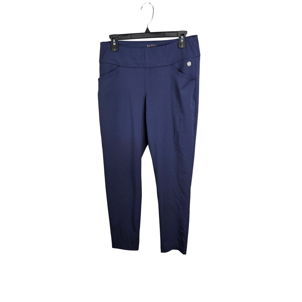 Lilly Pulitzer Luxletic Pants Womens 8 Blue Weekender Crop Stretch Preppy